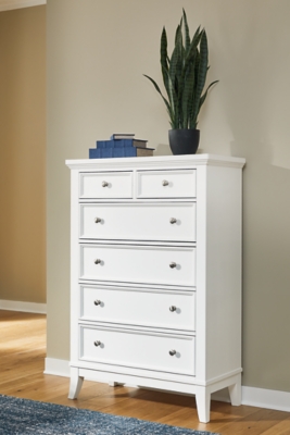 B480-46 Trulani 6 Drawer Chest of Drawers, White sku B480-46