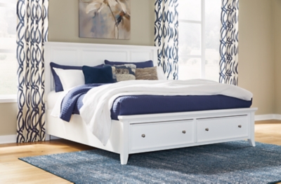 Trulani King Panel Storage Bed, White