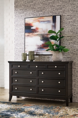 Bambori 9 Drawer Dresser, Dark Brown