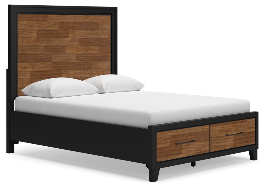 Cama con almacenamiento de panel Kraeburn Queen, tocador y espejo - image 5