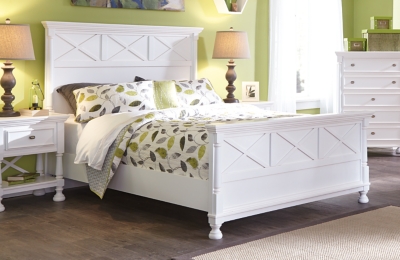 Kaslyn Queen Panel Bed, White, large