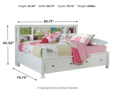 Kaslyn bookcase store bed