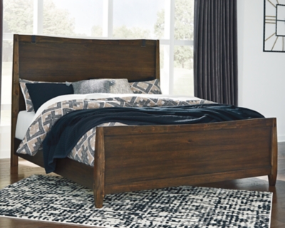 Kisper Queen Panel Bed, Brown, large