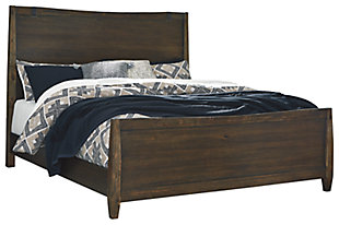 Kisper Queen Panel Bed, Brown, large