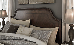 For those who love the classic profiles of traditional design but want to forego the overly formal details—behold the Adinton headboard. The combination of classic and up-to-date design proves that opposites really do attract. A starburst veneer pattern set inside the shaped headboard adds a distinctive touch. Dress up your room while keeping it casual for today's lifestyle.Headboard only | Made of wood, birch veneer and engineered wood | Cutaway shape with starburst veneer pattern | Hardware to assemble the legs to the headboard is included | ¼" bolts are needed to attach headboard to existing bed frame | Assembly required | Estimated Assembly Time: 15 Minutes