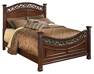 Leahlyn Queen Panel Bed, Warm Brown, large