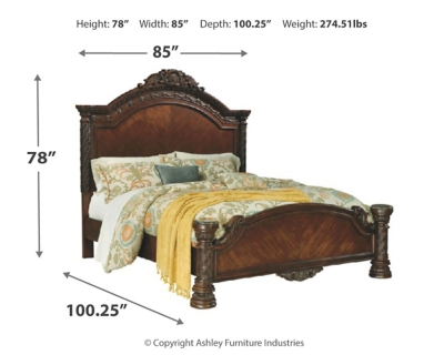 North Shore California King Panel Bed, Dark Brown, large