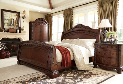 North Shore California King Sleigh Bed, Dark Brown, large