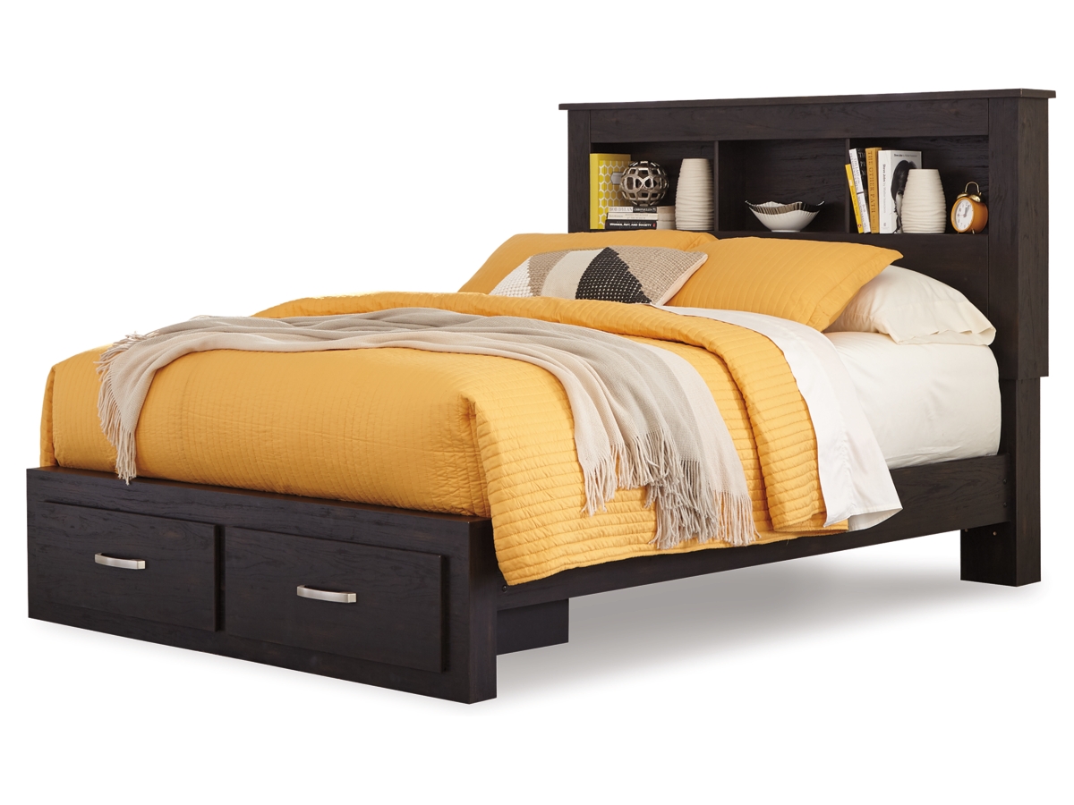 Reylow Queen Bookcase Bed with 2 Storage Drawers Ashley
