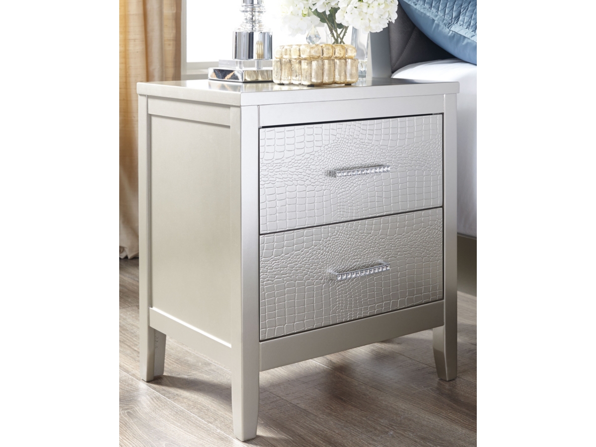 Silver nightstand deals