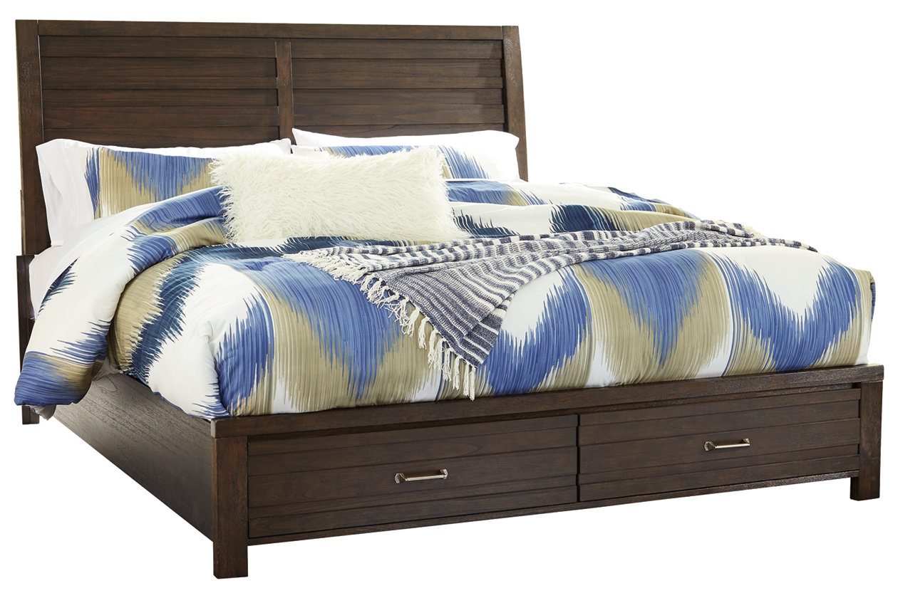 Darbry Queen Panel Bed With 2 Storage Drawers Ashley Furniture