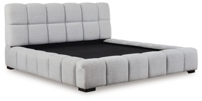 Jesstean Queen Upholstered Bed, Light Gray, large
