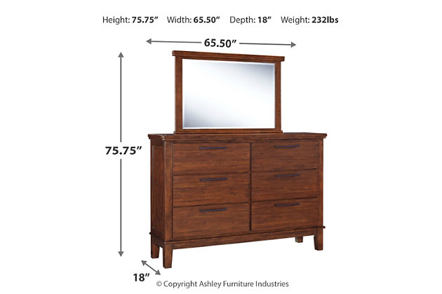 Ralene 6 Drawer Dresser And Mirror Ashley, 36 X 18 Dresser Dimensions