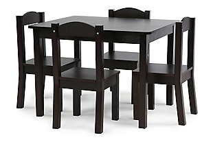 Kids Brooklyn Wood Table and Four Chairs Set, , large
