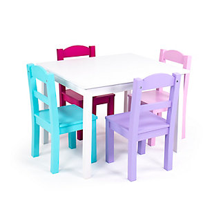 Kids Forever Wood Table and Four Chairs Set, , large