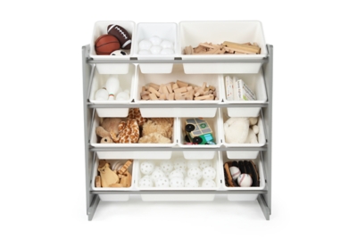 Kids Brickmill Toy Storage Organizer With Twelve Plastic Bins