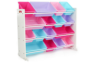 Kids Forever Super-Sized Toy Organizer with Sixteen Plastic Bins, , large