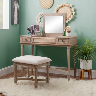 B600000037 Linon Burke Gray Wash Vanity sku B600000037