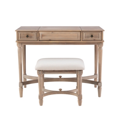 Linon Burke Gray Wash Vanity - Thumbnail 2