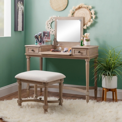 Linon Burke Gray Wash Vanity