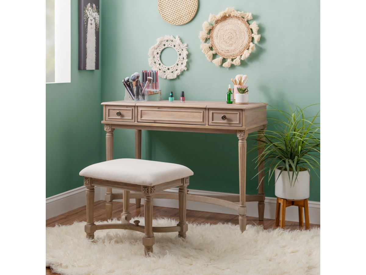 Linon Burke Gray Wash Vanity