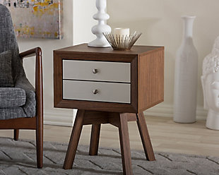 Warwick Two-tone Walnut and White Accent Table and Nightstand, , rollover