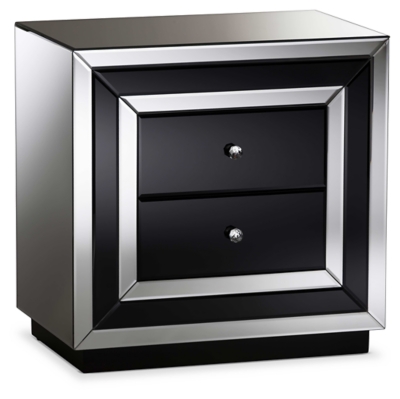 Cecilia Mirrored Two Drawer Nightstand Ashley Furniture Homestore