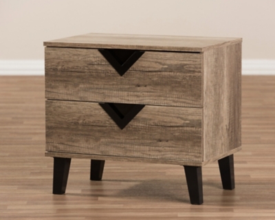 Ashley SM Maylee 2-Drawer Wood Veneer Nightstand - Thumbnail 5