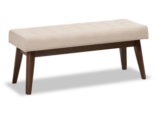 Elia Fabric Button-Tufted Bench