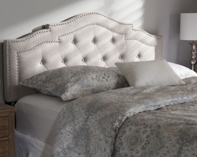 Edith Queen Headboard, Gray/Beige, rollover