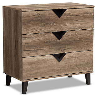 3 Drawer Wood Chest, , large