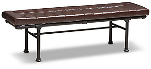 Zelie Faux Leather Upholstered Bench, , large