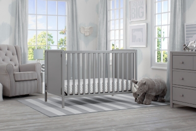 Delta Children Heartland Classic 4-in-1 Convertible Baby Crib, Gray, large