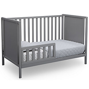 The Heartland Classic 4-in-1 Convertible Crib from Delta Children ensures you won’t have to sacrifice style to create a functional, kid-friendly space. With two panels on either end, this minimalistic baby crib goes from simply streamlined to richly inviting. A great value, the Heartland Classic 4-in-1 Crib features three mattress height positions, so you can lower the mattress as your baby grows, plus it converts from a crib to a toddler bed, daybed and -size bed (Daybed/Toddler Guardrail Kit and Size Metal Bed Frame sold separately). Available in multiple finishes that add a new twist on the timeless silhouette, the Heartland 4-in-1 Convertible Crib from Delta Children makes it easy to create the nursery of your dreams.For any questions regarding delta children products, please contact consumersupport@deltachildren.com monday to friday, 8:30 a.m. To 6 p.m. (est) | Made of wood, engineered wood and metal | Converts to a toddler bed (guardrail not included, sold separately), daybed and a -size headboard (bed frame not included, sold separately) | Adjustable height mattress support with 3 convenient positions to grow with your baby | Uses a standard size crib mattress (sold separately) | Assembly required