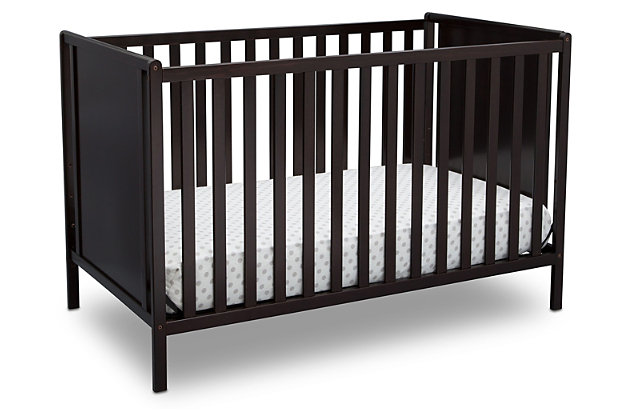 The Heartland Classic 4-in-1 Convertible Crib from Delta Children ensures you won’t have to sacrifice style to create a functional, kid-friendly space. With two panels on either end, this minimalistic baby crib goes from simply streamlined to richly inviting. A great value, the Heartland Classic 4-in-1 Crib features three mattress height positions, so you can lower the mattress as your baby grows, plus it converts from a crib to a toddler bed, daybed and full-size bed (Daybed/Toddler Guardrail Kit and Full Size Metal Bed Frame sold separately). Available in multiple finishes that add a new twist on the timeless silhouette, the Heartland 4-in-1 Convertible Crib from Delta Children makes it easy to create the nursery of your dreams.For any questions regarding delta children products, please contact consumersupport@deltachildren.com monday to friday, 8:30 a.m. To 6 p.m. (est) | Made of wood, engineered wood and metal | Converts to a toddler bed (guardrail not included, sold separately), daybed and a full-size headboard (bed frame not included, sold separately) | Adjustable height mattress support with 3 convenient positions to grow with your baby | Uses a standard size crib mattress (sold separately) | Assembly required