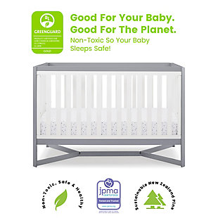 Designed to be the centerpiece of your nursery, the Tribeca 4-in-1 Convertible Baby Crib from Delta Children exudes contemporary cool. Featuring plenty of modern touches it boasts a sleek X-shape base and bold two-tone finish. Crafted from strong and sturdy wood, this multi-positional crib converts to a toddler bed, daybed and full-size bed (Daybed/Toddler Guardrail Kit and Full Size Metal Bed Frame sold separately). An exceptional value, the Tribeca 4-in-1 Convertible Crib from Delta Children provides your little one the right bed for every age and stage.For any questions regarding delta children products, please contact consumersupport@deltachildren.com monday to friday, 8:30 a.m. To 6 p.m. (est) | Made of wood, engineered wood and metal | Converts to a toddler bed (guardrail not included, sold separately), daybed and a full-size headboard (bed frame not included, sold separately) | Adjustable height mattress support with 3 convenient positions to grow with your baby | Uses a standard size crib mattress (sold separately) | Assembly required