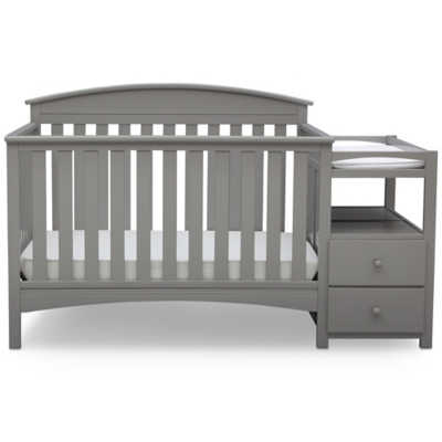 crib with changing table grey