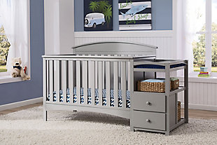 Delta Children Abby Convertible Baby Crib N Changer, Gray, rollover