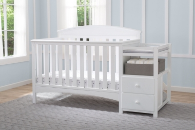 Delta Children Abby Convertible Baby Crib N Changer, White, large