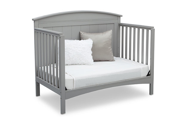 Perfect for traditional and modern nurseries alike, the Archer 4-in-1 Convertible Crib from Delta Children is remarkably versatile. You’ll love the character it adds to your baby’s space with its solid, gently arched headboard and airy slats. Designed to Delta Children’s standards of quality, design and longevity, the Archer 4-in-1 Convertible Crib adapts from a crib to a toddler bed, daybed and -size bed to provide a secure sleep environment for years to come (Toddler Guardrail and Size Bed Rails sold separately).For any questions regarding delta children products, please contact consumersupport@deltachildren.com monday to friday, 8:30 a.m. To 6 p.m. (est) | Made of wood, engineered wood and metal | Converts from crib to: toddler bed, daybed and -size bed (daybed rail included; toddler guardrail &amp; -size bed rails sold separately) | Adjustable height mattress support with 3 convenient positions to grow with your baby | Fits standard size crib mattress (sold separately) | Assembly required