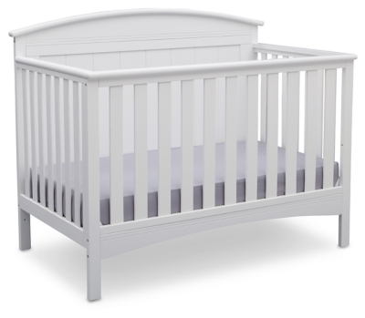 Delta Children Archer 4-in-1 Convertible Crib Set, White, large