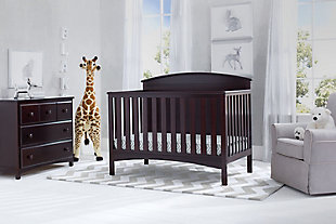 Delta Children Archer 4-in-1 Convertible Crib Set, Dark Chocolate, rollover