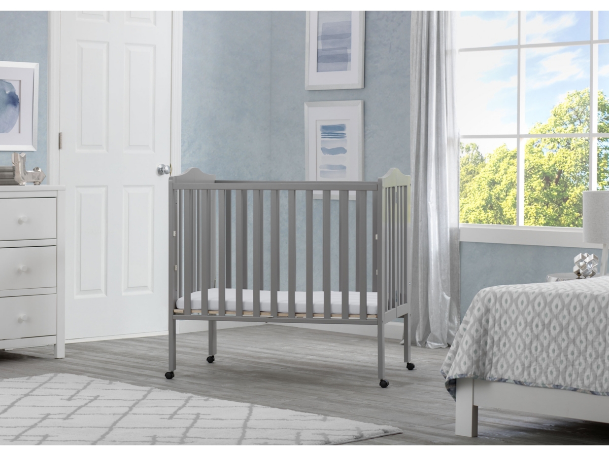 Delta Children Folding Portable Mini Crib With Mattress Ashley