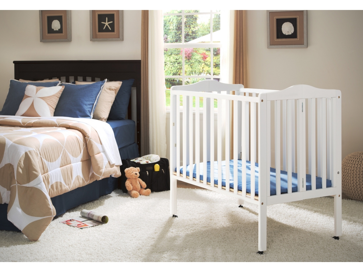 Delta Children Folding Portable Mini Crib With Mattress Ashley