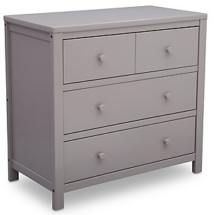 Delta Children 3 Drawer Dresser, Gray, large