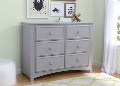 Delta Children 6 Drawer Dresser, Gray