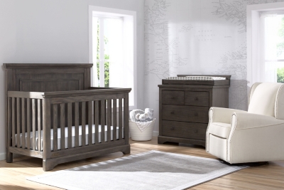 simmons rustic white crib