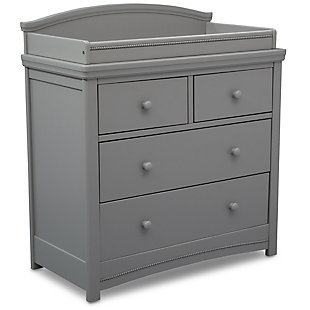 Delta Children Simmons Kids Emma 4 Drawer Dresser With Changing Top, Gray, large