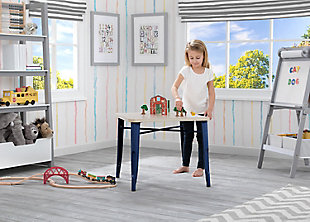 Delta Children Bistro Kids Play Table, Navy/Driftwood, rollover