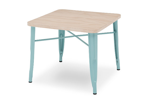 The perfect foundation for fun and learning, the Bistro Kids Play Table from Delta Children features a printed wood grain top that sits on top of painted metal legs. Whether your child uses it for art projects, tea parties, snack time or homework, this kids’ play table will enhance their sense of wonder. Sized just right for your growing child—the generous 20-inch height of this sturdy play table ensures it can be used for many years. The table’s fun mixed material construction will complement existing bedroom, playroom or living room decor, easily allowing you to create a space that works for kids and adults alike. Add the matching Bistro 2-Piece Chair Set for a coordinated look.For any questions regarding delta children products, please contact consumersupport@deltachildren.com monday to friday, 8:30 a.m. To 6 p.m. (est) | Made of engineered wood and metal | Table legs feature rubber feet to protect floor surfaces | X-base design | Designed for indoor use only | Assembly required